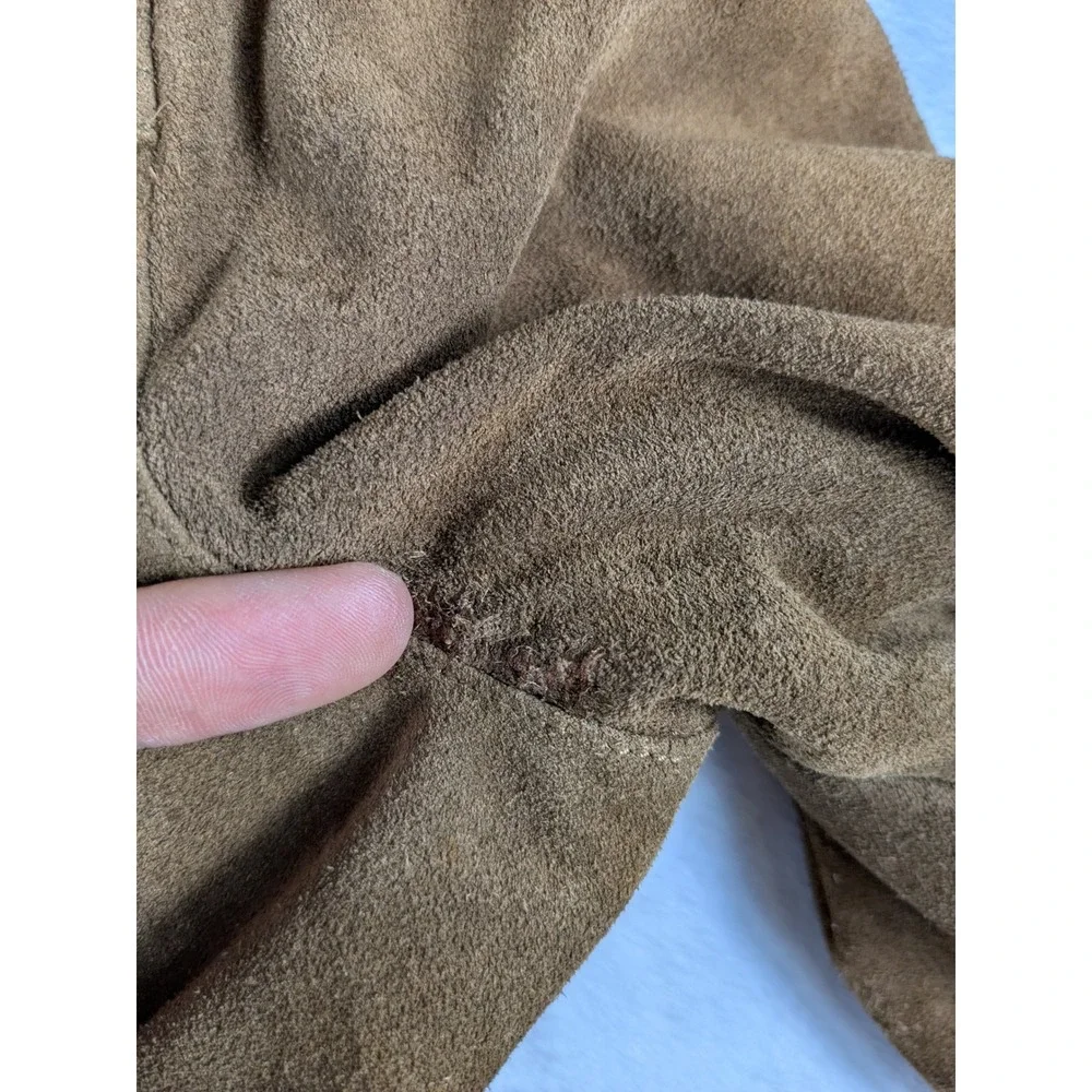 Vintage Gap Suede Sherpa Lined Front Snap Mid Length Coat Penny Lane Boho (Read)